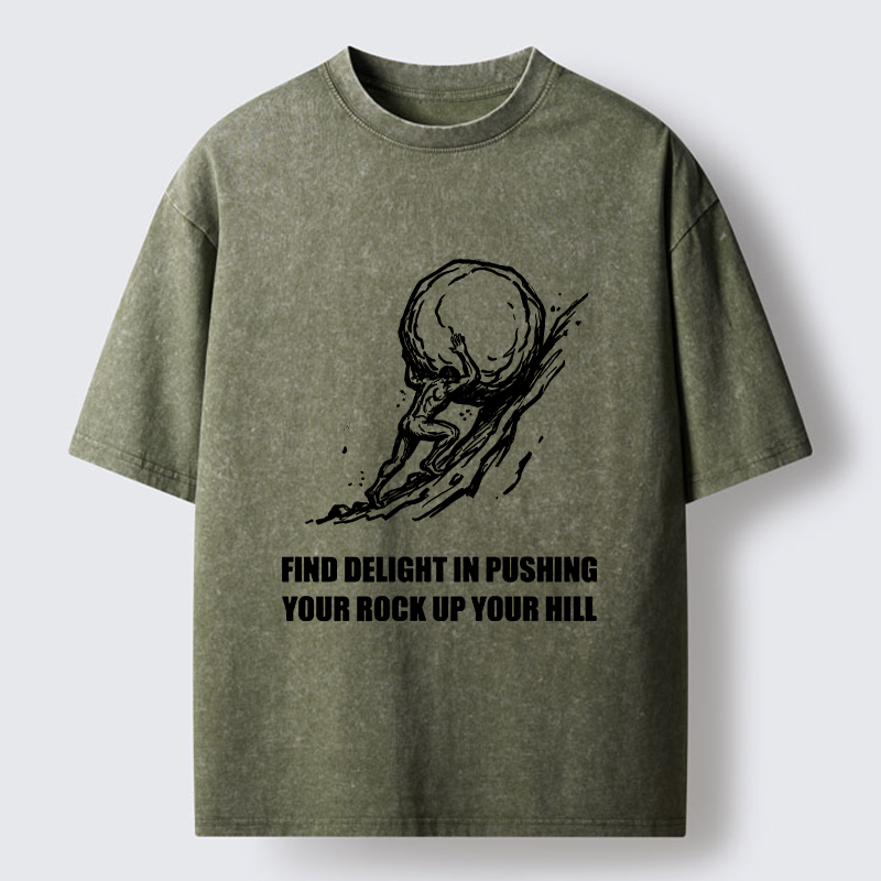 Tokyo-Tiger Rock Pushing Meme Washed T-Shirt