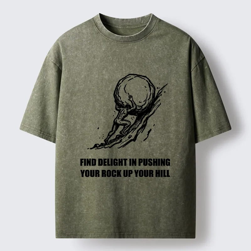 Tokyo-Tiger Rock Pushing Meme Washed T-Shirt