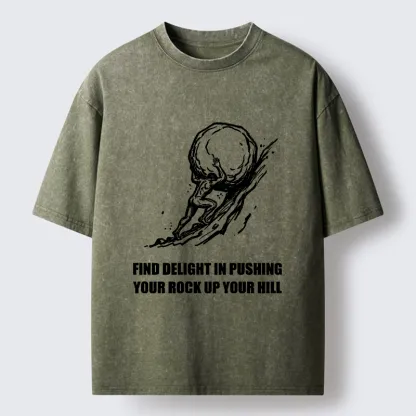 Tokyo-Tiger Rock Pushing Meme Washed T-Shirt