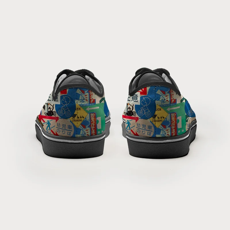 Tokyo-Tiger Playful Urban Sign Canvas Shoes
