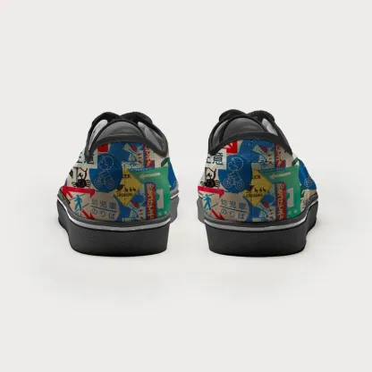 Tokyo-Tiger Playful Urban Sign Canvas Shoes