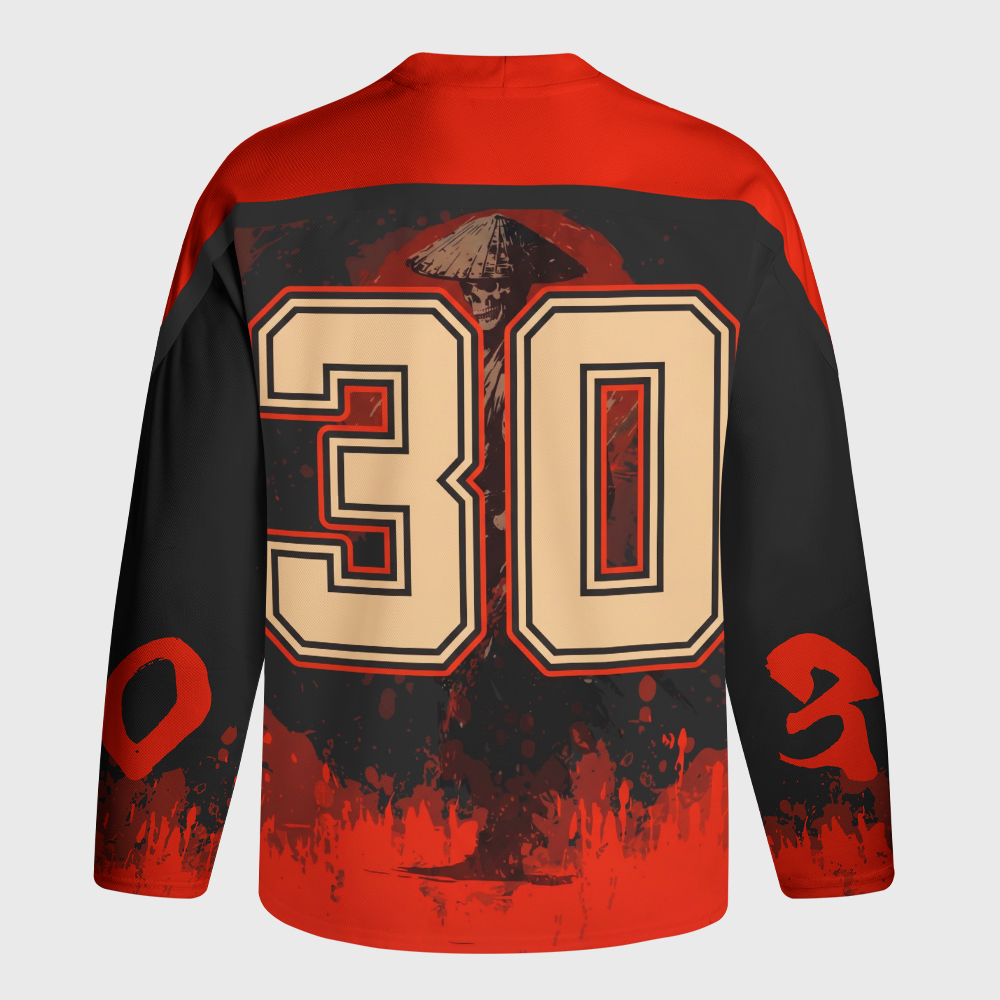 Tokyo-Tiger Ghost Samurai No.30 Long-Sleeve Hockey Jersey
