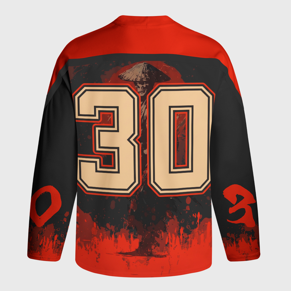 Tokyo-Tiger Ghost Samurai No.30 Long-Sleeve Hockey Jersey