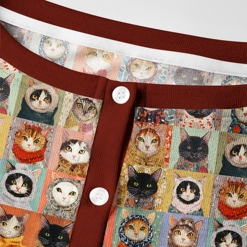 Tokyo-Tiger Kitty Quilt Women's Lightweight Cardigan