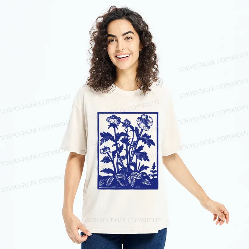 Tokyo-Tiger Vintage Japanese Plants Washed T-Shirt