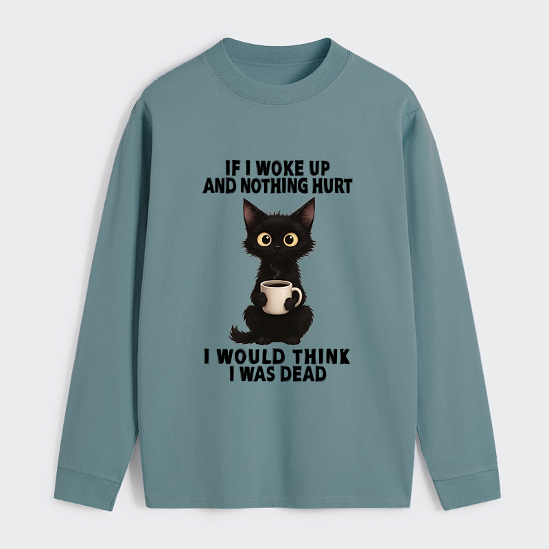 Tokyo-Tiger Funny Cute Black Cat And Coffee Meme Classic Long Sleeve T-Shirt