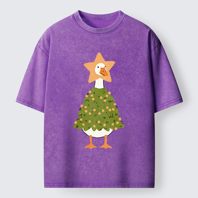 Tokyo‑Tiger Christmas Duck Vibe Washed T-Shirt