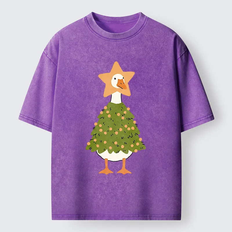 Tokyo‑Tiger Christmas Duck Vibe Washed T-Shirt