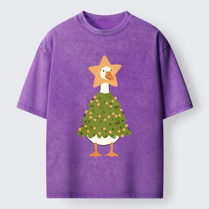 Tokyo‑Tiger Christmas Duck Vibe Washed T-Shirt