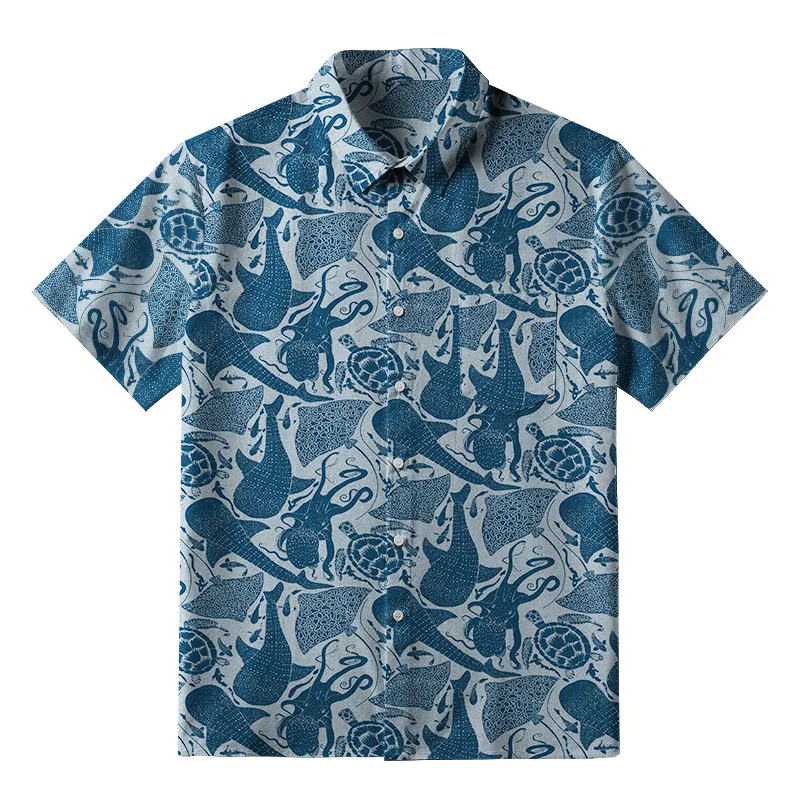 Tokyo-Tiger Marine Life Japan Button-up Shirt
