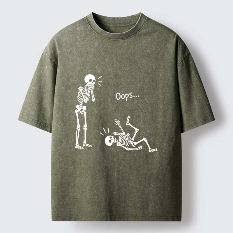 Tokyo‑Tiger Silly Skeleton Vibe Washed T‑Shirt