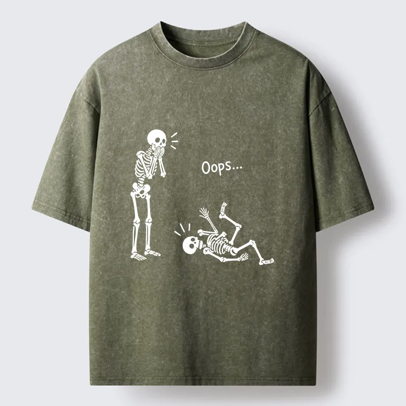 Tokyo‑Tiger Silly Skeleton Vibe Washed T‑Shirt