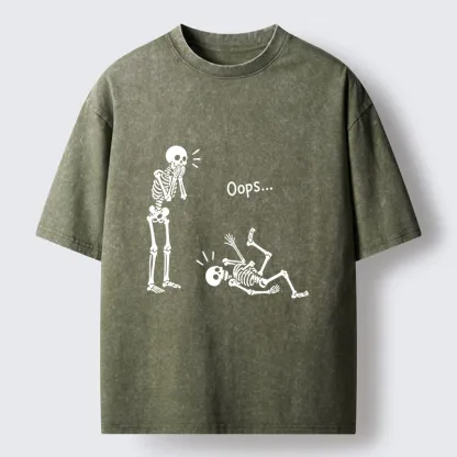 Tokyo‑Tiger Silly Skeleton Vibe Washed T‑Shirt