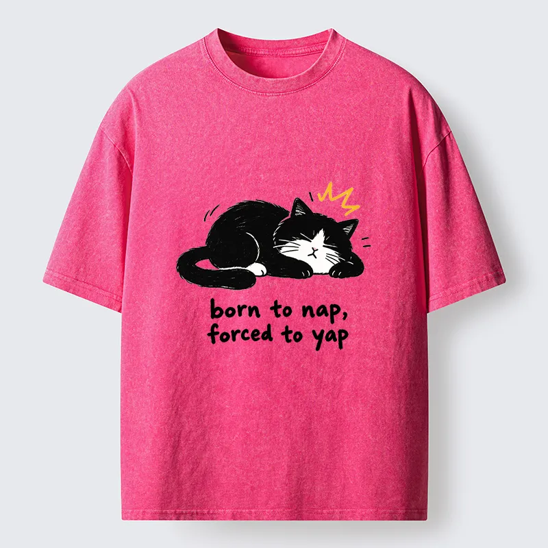 Tokyo-Tiger Cute Lazy Cat Funny Meme Washed T-Shirt