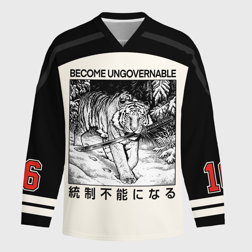 Tokyo-Tiger Sword Tiger Funny Meme Long-Sleeve Hockey Jersey