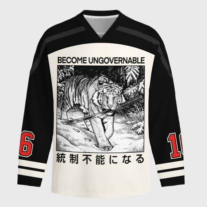 Tokyo-Tiger Sword Tiger Funny Meme Long-Sleeve Hockey Jersey