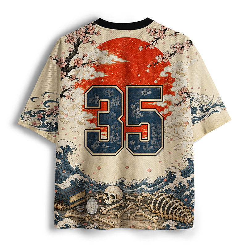 Tokyo-Tiger Funny Cat Samurai Gang Mesh Jersey