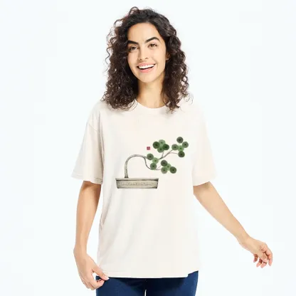 Tokyo-Tiger Minimalist Bonsai Artistry Washed T-Shirt