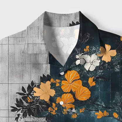 Tokyo-Tiger Flower Fantasy Cuban Collar Shirt