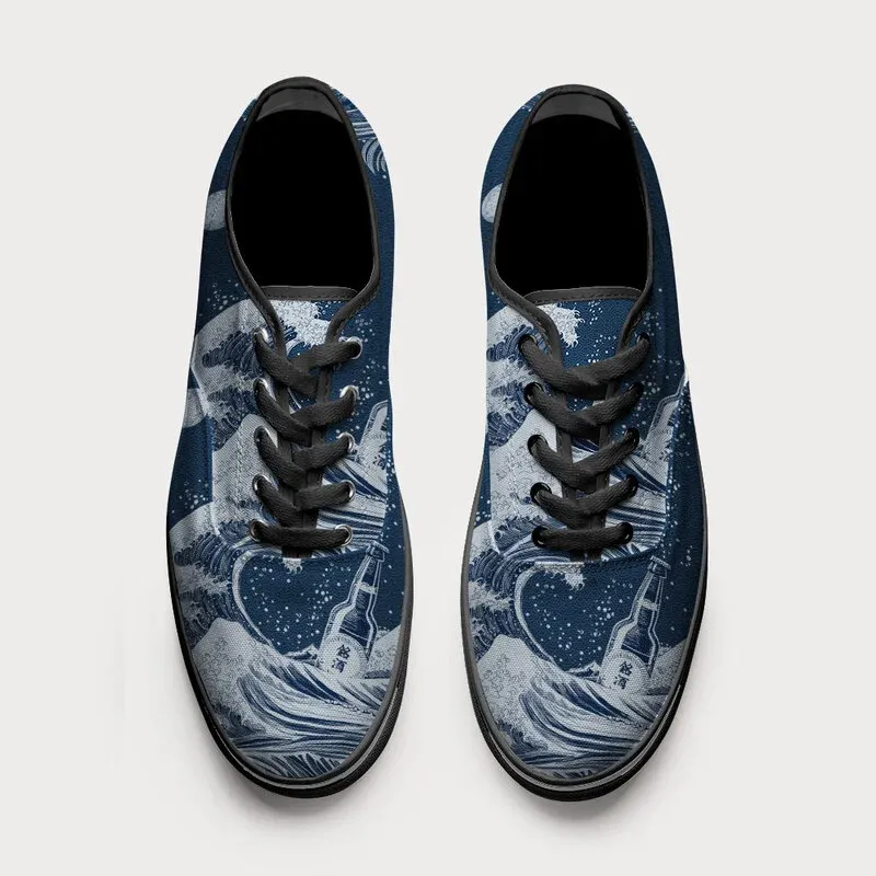 Tokyo-Tiger The Great Wave Off Beer Canvas Shoes