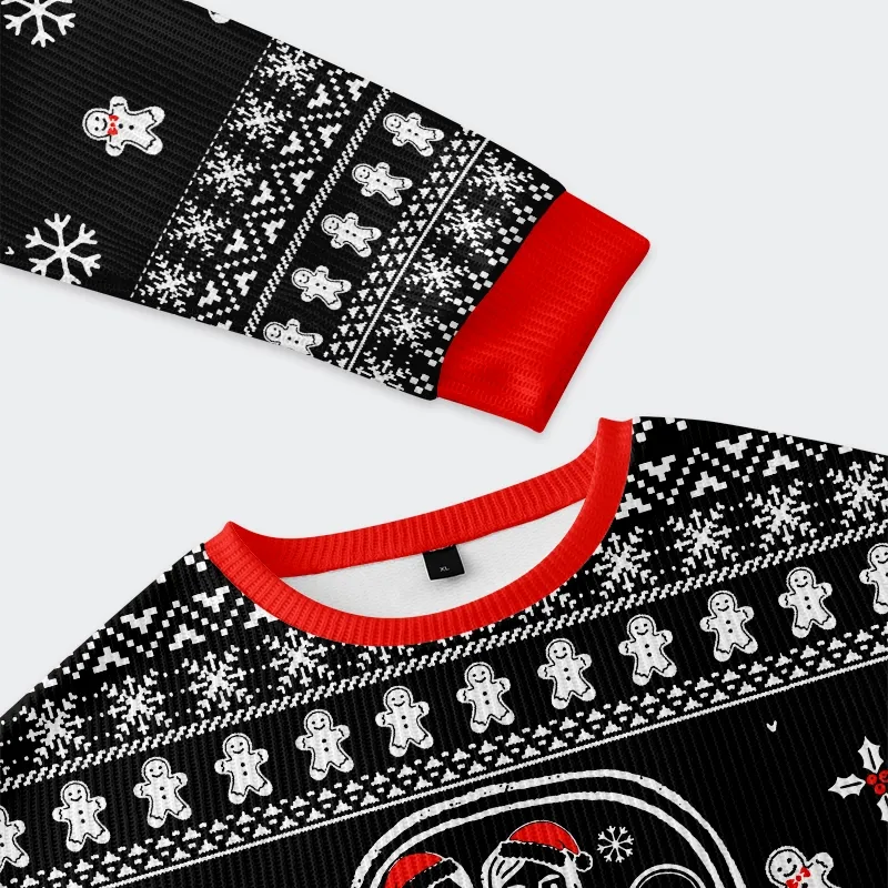 Tokyo-Tiger Mermaid And Gingerbread Man Christmas Ugly Sweatshirt