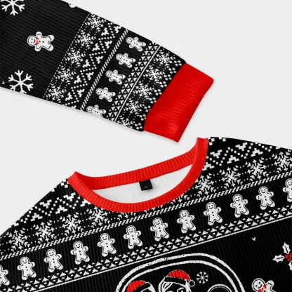 Tokyo-Tiger Mermaid And Gingerbread Man Christmas Ugly Sweatshirt