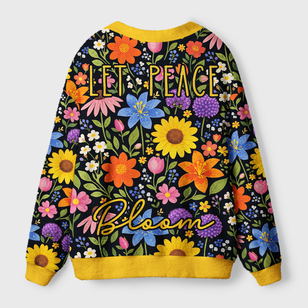 Tokyo-Tiger Let Peace Bloom Ugly Cardigan Sweater