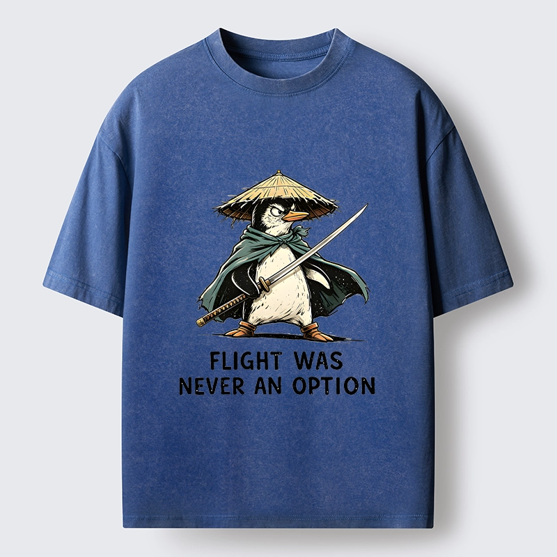 Tokyo‑Tiger Samurai Penguin Washed T‑Shirt