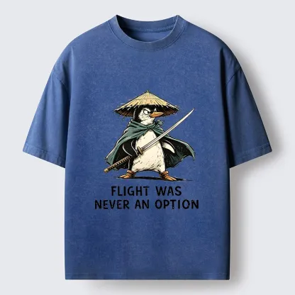 Tokyo‑Tiger Samurai Penguin Washed T‑Shirt