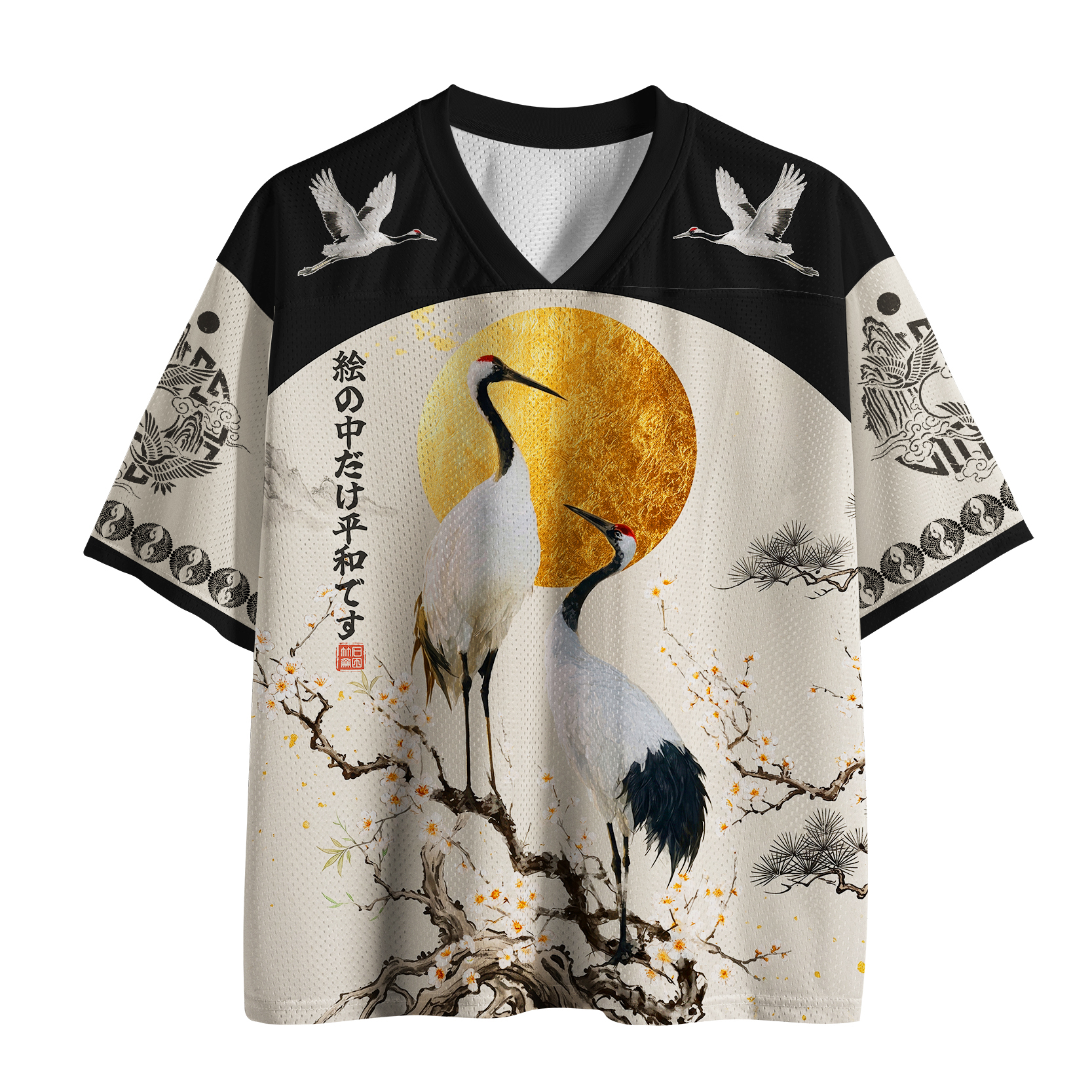 Tokyo-Tiger Golden Dawn Silent Cranes Mesh Jersey Sale