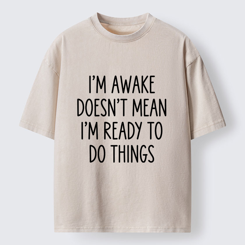 Tokyo-Tiger Morning Vibe Funny Meme Washed T-Shirt