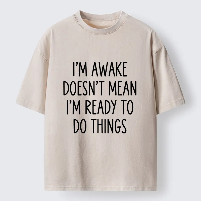 Tokyo-Tiger Morning Vibe Funny Meme Washed T-Shirt
