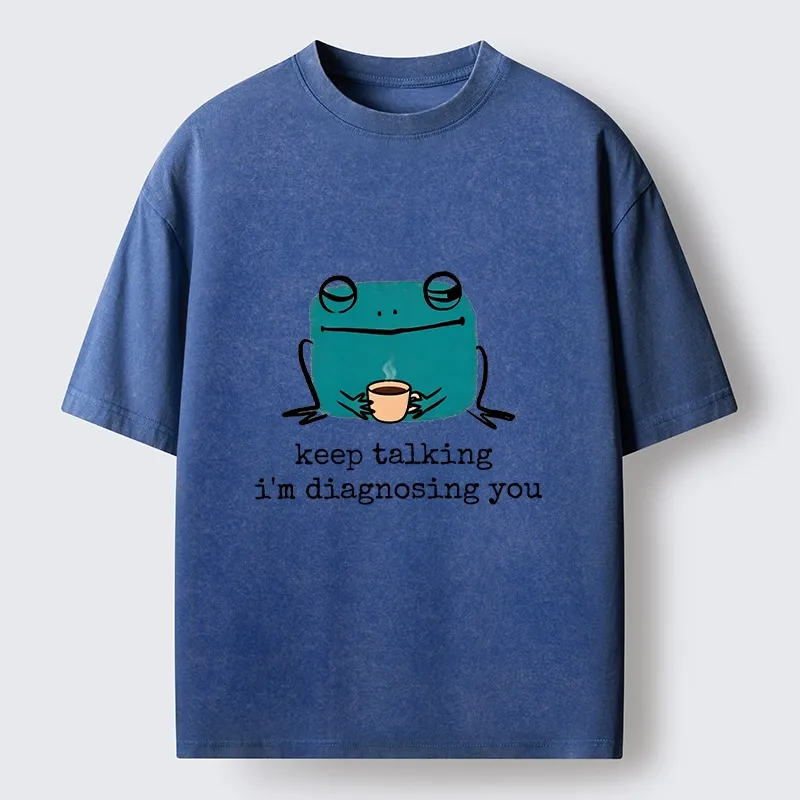 Tokyo‑Tiger Diagnosing Frog Meme Washed T‑Shirt