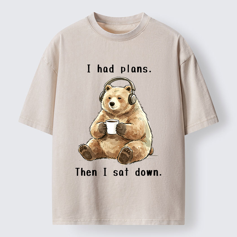 Tokyo-Tiger Funny Lazy Bear Meme Washed T-Shirt