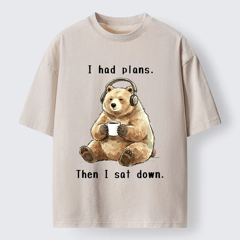 Tokyo-Tiger Funny Lazy Bear Meme Washed T-Shirt