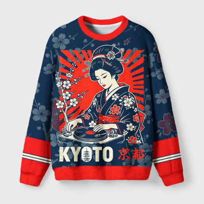 Tokyo-Tiger Kyoto Kimono Fuzzy Christmas Ugly Sweatshirt