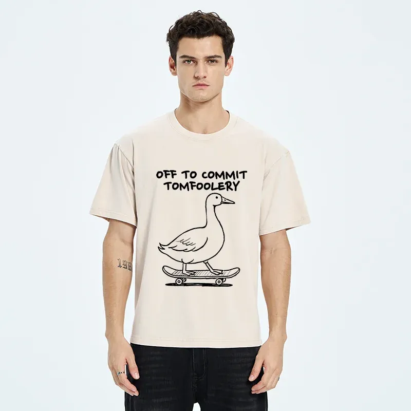 Tokyo-Tiger Goose Is Getting Ready To Cause Trouble Washed T-Shirt