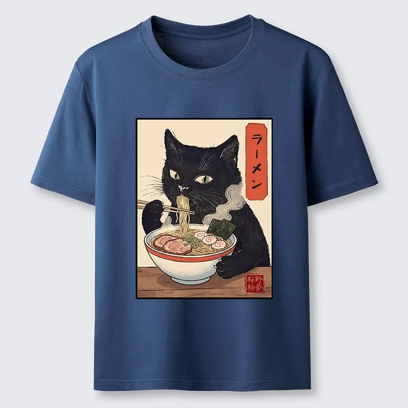 Tokyo-Tiger Ramen Eating Cute Cat Classic T-Shirt