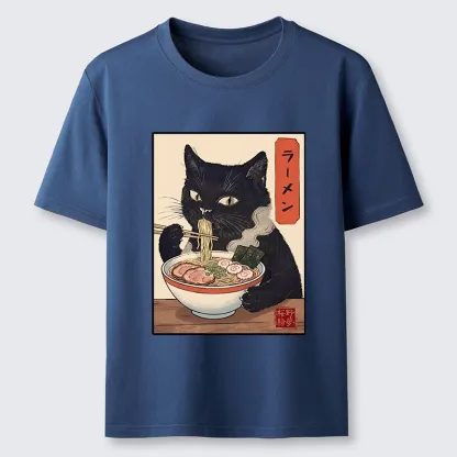Tokyo-Tiger Ramen Eating Cute Cat Classic T-Shirt