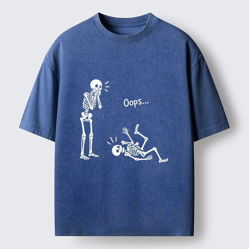 Tokyo‑Tiger Silly Skeleton Vibe Washed T‑Shirt