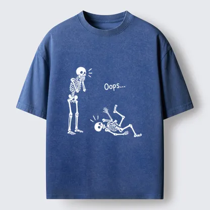 Tokyo‑Tiger Silly Skeleton Vibe Washed T‑Shirt