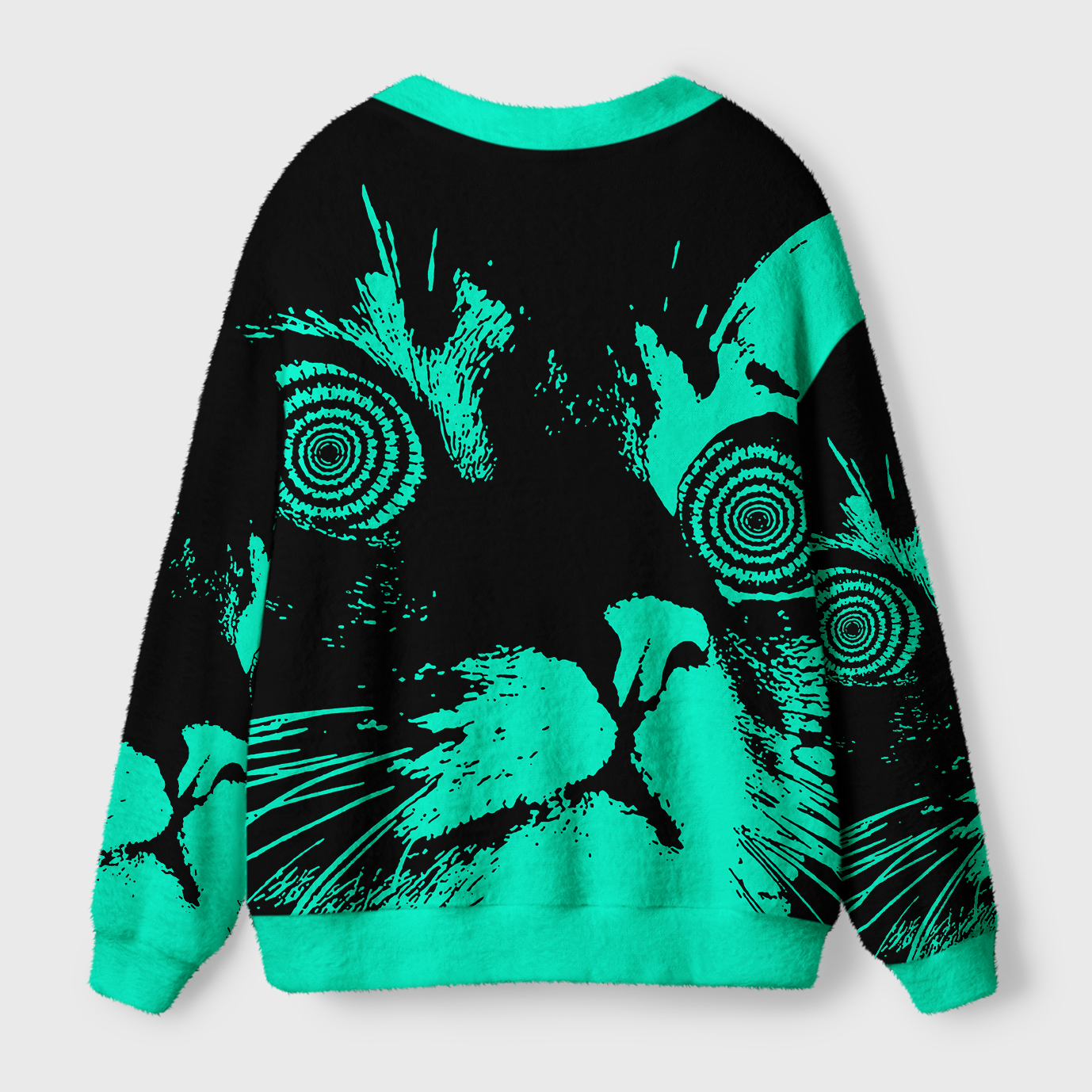 Tokyo-Tiger Cool Cat Japanese Ugly Cardigan Sweater