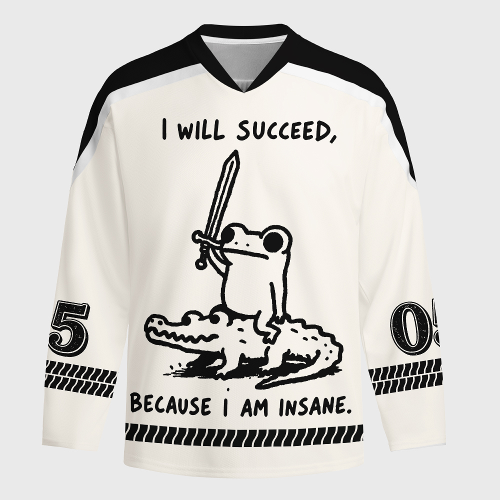 Tokyo-Tiger Warrior Frog Funny Meme Long-Sleeve Hockey Jersey