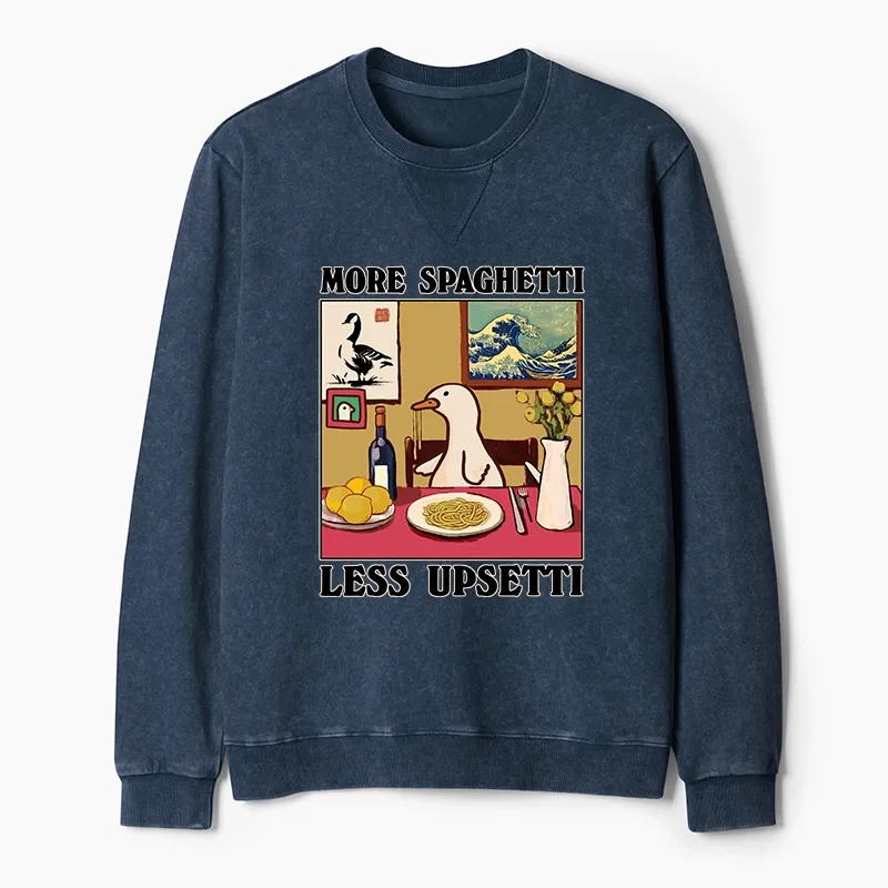 Tokyo-Tiger More Spaghetti Less Upsetti Goose Washed Terry Sweatshirt