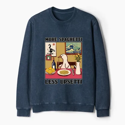 Tokyo-Tiger More Spaghetti Less Upsetti Goose Washed Terry Sweatshirt