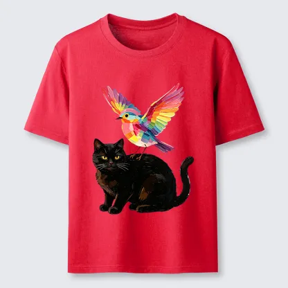 Tokyo-Tiger Rainbow Bird With Cat Classic T-Shirt