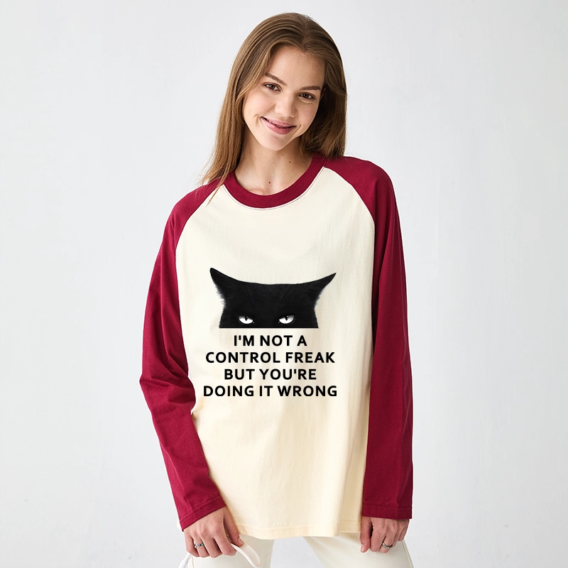 Tokyo-Tiger Control Freak Funny Raglan Long Sleeve T-shirt
