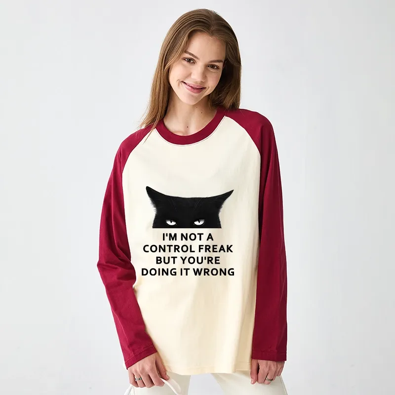 Tokyo-Tiger Control Freak Funny Raglan Long Sleeve T-shirt