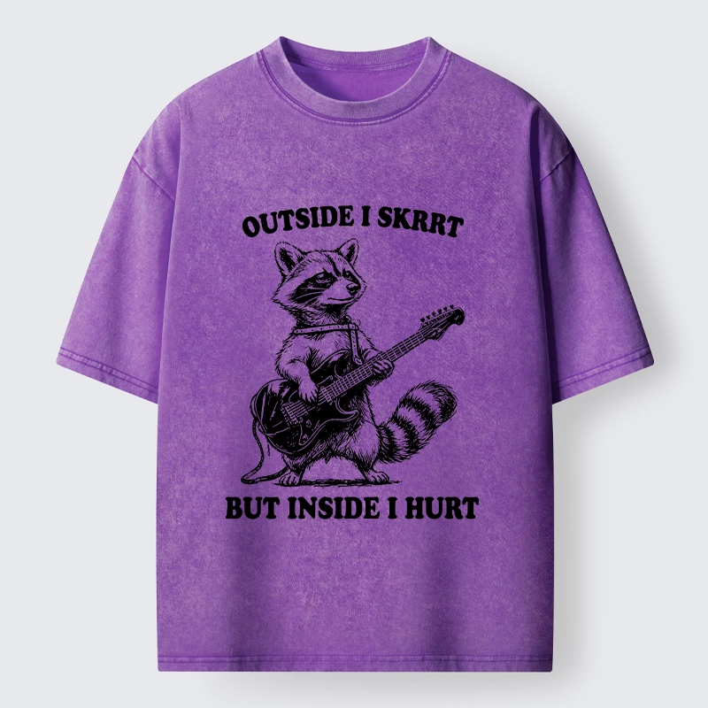 Tokyo‑Tiger Funny Rock Raccoon Washed T‑Shirt