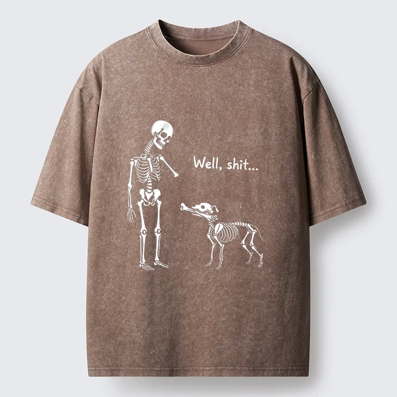 Tokyo-Tiger Skeleton Surprise Joke Washed T-Shirt